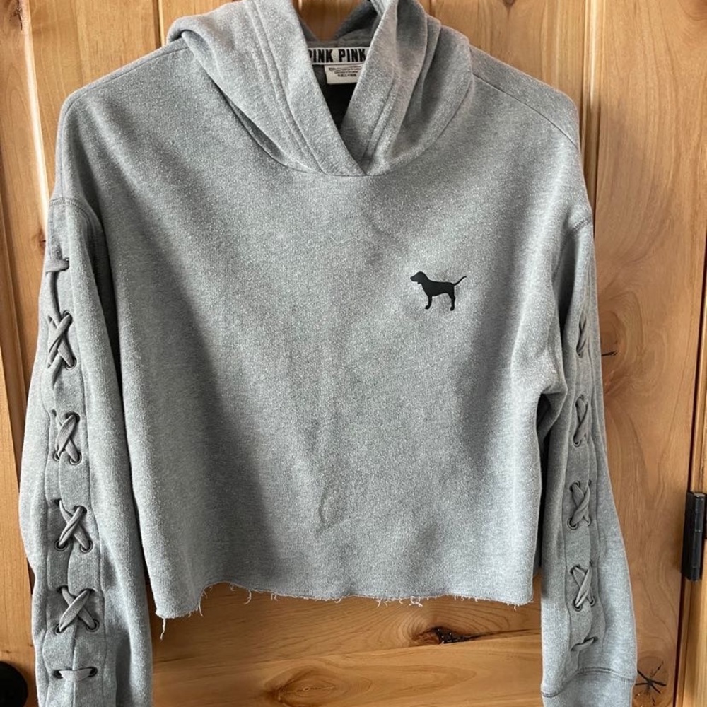 Pink Victoria secret cropped hoodie